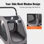 Pet Stroller, 4 Wheels Dog Stroller with Brakes, 160lbs Weight Capacity, Portable Puppy Stroller Carrier with Breathable Mesh Wi