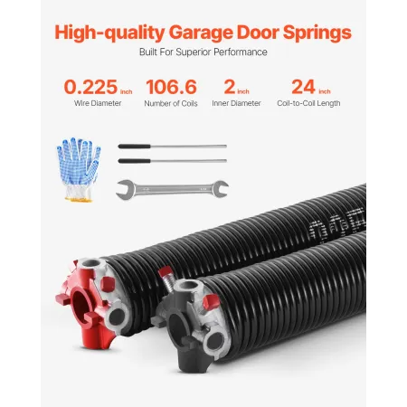 Garageport Torsion Springs par på 0,225 x 2 x 24 tommer med