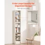 8 Tiers Narrow Bookshelf, 71 in Wooden Tall Open Bookcase with Height-Adjustable Shelf, Freestanding Display Storage Floor Bookc
