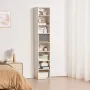 8 Tiers Narrow Bookshelf, 71 in Wooden Tall Open Bookcase with Height-Adjustable Shelf, Freestanding Display Storage Floor Bookc