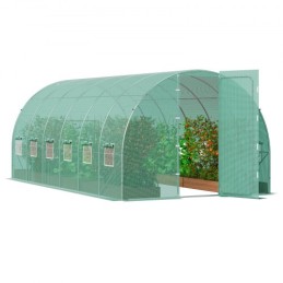 Walk-in Tunnel Greenhouse 19.36x9.68x7.4ft galvaniseret ramme PE-covergrøn