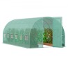 Walk-in Tunnel Greenhouse 19.36x9.68x7.4ft Galvanized Frame PE Cover Green