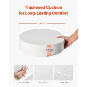 Rund rullende afføring drejelig arbejde afføring med hjul Højde justerbar hvid