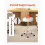 Rolling Stool with Wheels, 450 LBS Weight Capacity Round Rolling Stool Chair, Height Adjustable Thickened PU Leather Swivel Stoo