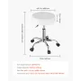 Rolling Stool with Wheels, 450 LBS Weight Capacity Round Rolling Stool Chair, Height Adjustable Thickened PU Leather Swivel Stoo