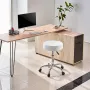 Rolling Stool with Wheels, 450 LBS Weight Capacity Round Rolling Stool Chair, Height Adjustable Thickened PU Leather Swivel Stoo