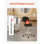 Saddle Stool with Back Support and Wheels, 450 LBS Weight Capacity Ergonomic Rolling Stool, Height Adjustable Thickened PU Leath