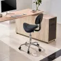 Saddle Stool with Back Support and Wheels, 450 LBS Weight Capacity Ergonomic Rolling Stool, Height Adjustable Thickened PU Leath