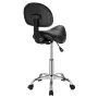Saddle Stool with Back Support and Wheels, 450 LBS Weight Capacity Ergonomic Rolling Stool, Height Adjustable Thickened PU Leath