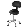 Saddle Stool with Back Support and Wheels, 450 LBS Weight Capacity Ergonomic Rolling Stool, Height Adjustable Thickened PU Leath