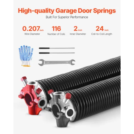 Garageport torsion Springs par på 0,207 x 2 x 24 tommer med