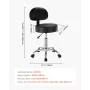 Rolling Stool with Back Support and Wheels, 450 LBS Weight Capacity Round Rolling Stool Chair, Height Adjustable Thickened PU Le