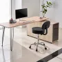 Rolling Stool with Back Support and Wheels, 450 LBS Weight Capacity Round Rolling Stool Chair, Height Adjustable Thickened PU Le