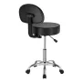 Rolling Stool with Back Support and Wheels, 450 LBS Weight Capacity Round Rolling Stool Chair, Height Adjustable Thickened PU Le