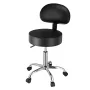 Rolling Stool with Back Support and Wheels, 450 LBS Weight Capacity Round Rolling Stool Chair, Height Adjustable Thickened PU Le