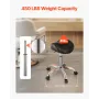 Saddle Stool with Wheels, 450 LBS Weight Capacity Ergonomic Rolling Stool, Height Adjustable Thickened PU Leather Swivel Saddle 