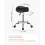 Saddle Stool with Wheels, 450 LBS Weight Capacity Ergonomic Rolling Stool, Height Adjustable Thickened PU Leather Swivel Saddle 