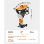 Jumping Jack Compactor, 6.5 HP Vibratory Rammer Fuel-Powered 196 cc Engine Tamper, 3600 lbs Impact Force, 26" Max Compaction Dep