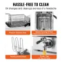 Commercial Deep Fryer, 1750W Electric Countertop Fryer with Basket, 9Qt /8.5 L Single Oil Fryer, 1mm Thickened Stainless Steel, 