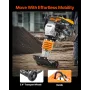 Jumping Jack Compactor, 6.5 HP Vibratory Rammer Fuel-Powered 196 cc Engine Tamper, 3600 lbs Impact Force, 26" Max Compaction Dep
