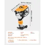 Jumping Jack Compactor, 6.5 HP Vibratory Rammer Fuel-Powered 196 cc Engine Tamper, 3600 lbs Impact Force, 26" Max Compaction Dep