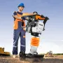 Jumping Jack Compactor, 6.5 HP Vibratory Rammer Fuel-Powered 196 cc Engine Tamper, 3600 lbs Impact Force, 26" Max Compaction Dep