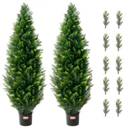 2 Pack 4 'Artificial Cedar Topiary Tree Faux Plant UV Decor in/Outdoor