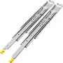 Drawer Slides with Lock, 1 Pair 71.12 cm, Heavy-duty Industrial Steel up to 226.8 kg Capacity, 3-Fold Full Extension, Ball Beari