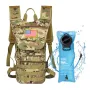 Hydration Backpack, Water Backpack with 3L TPU Water Bladder, Tactical Molle Hiking Hydration Pack with Storage for Men Women, H
