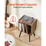 Record Player Stand, 2 Tiers Turntable Stand with 4 Cabinets, Holds up to 100 Albums, Wooden Vinyl Record Storage Cabinet with D
