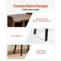 Record Player Stand, 2 Tiers Turntable Stand with 4 Cabinets, Holds up to 100 Albums, Wooden Vinyl Record Storage Cabinet with D