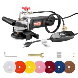 Wet Stone Polisher 4-Inch Electric Granite Polisher with 6 Speed & 7 Pads
