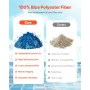 Pool Filter Balls for Sand Filter, 1.8 kg/4 lbs, Filter Balls Replace Pool Filter Sand, Reusable Blue Polyester Fiber Filter Med