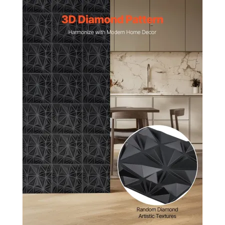 3D vægpaneler 33-pack 11.81x11.81 '' PVC 32 sq.ft dækning af
