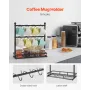 Coffee Mug Holder for Countertop, 16 Hooks Coffee Cup Holder with Storage Base, 2 Tier Mugs Tree Rack Carbon Steel Mug Display S