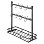 Coffee Mug Holder for Countertop, 16 Hooks Coffee Cup Holder with Storage Base, 2 Tier Mugs Tree Rack Carbon Steel Mug Display S