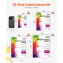 Canvas Boards for Painting, 32 Pack White Painting Canvases Set - 5x7, 8x10, 9x12, 11x14 Painting Canvas Panels for Acrylic and 