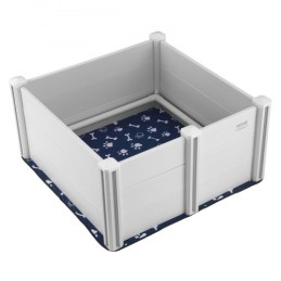 Dog Whelping Box 38.6x38.6x18.1in PVC with Rails Pee Pad for Dogs Puppies