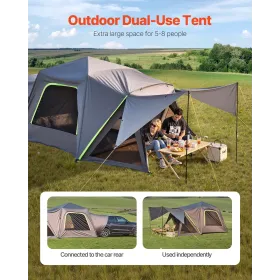 SUV Camping Tent Outdoor SUV Tent with Awning Waterproof for 5-8 Person