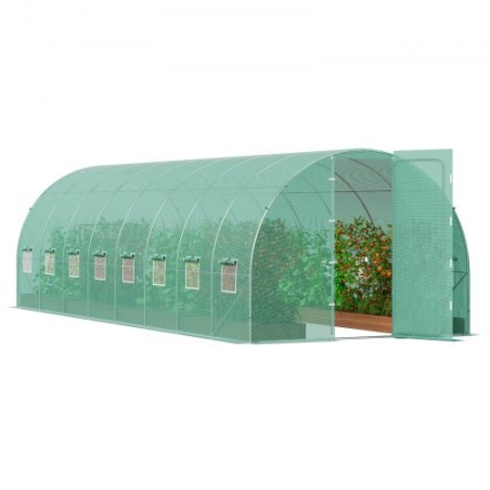 Walk-in Tunnel Greenhouse 27.38x9.5x7.38ft galvaniseret ramme PE-covergrøn