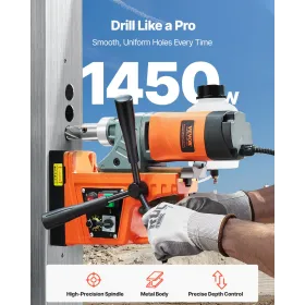 ic Drill 1450W 2810 lbf Portable Mag Drill Press 1.6 in Boring Diameter