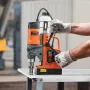 Magnetic Drill, 1450W Motor 1.6 in Boring Diameter, 2810 lbf Portable Electric Mag Drill Press, with 2 Coring Bits, Variable Spe