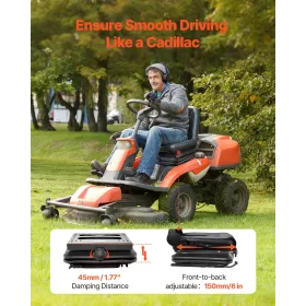 Seat Suspension Kit with Slider Track & Dustcover Fits Lawn Mower Forklift