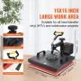 Heat Press Machine, 15x15inch / 38x38cm, 2IN1 Clamshell Sublimation Transfer Printer with Teflon Coating, Digital Precise Heat C