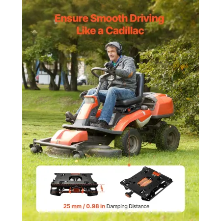 Seat Suspension Kit Without Seat Slider Track, Universal Air Ride Seat Suspension for Zero Turn Lawn Mower, Adjustable Tractor S