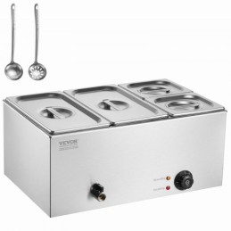 Commercial Electric Food Warmer 4-Pan Countertop Buffet 15.5L Bain Marie