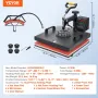 Heat Press Machine, 15x15inch / 38x38cm, 2IN1 Clamshell Sublimation Transfer Printer with Teflon Coating, Digital Precise Heat C