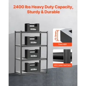 Storage Shelves 20" D x 40" W x 57" H 4-tier Garage Storage Shelving