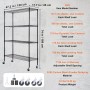 Storage Shelving Unit with Wheels, 4-Tier Adjustable, 700 lbs Capacity, Heavy Duty Garage Shelves Metal Organizer Wire Rack,