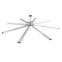 244 cm Ceiling Fan No Light, 6-Speed Remote Control, Aluminum 8-Blade, Reversible DC Motor, Modern Low Profile Flush Mount Fan f